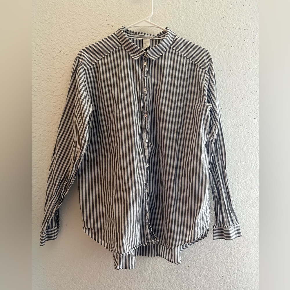 H&M striped button up shirt size 12